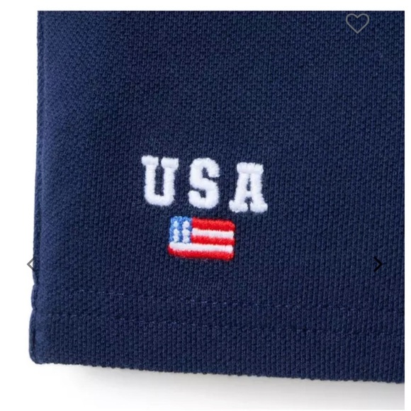 Navy Blue USA Shorts with Red White Trim - Picture 3 of 5